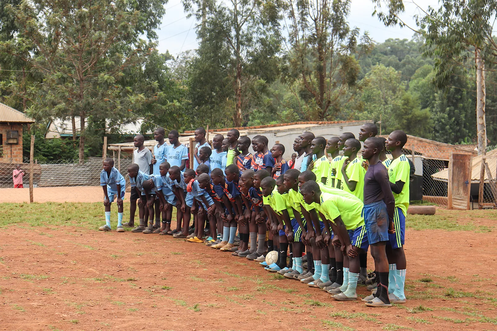 Sikri Sports Academy footballers on the pitch in Oyugis
